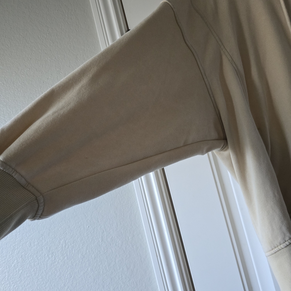 Harmony & Balance Cream Oversized Hoodie M Minimalist Athleisure Lounge Pullover - Picture 4 of 11